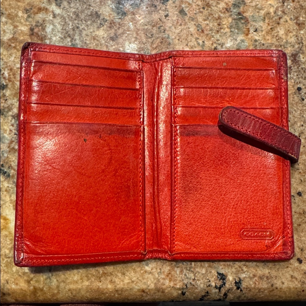 Coach Vibrant Red Leather Card Holder